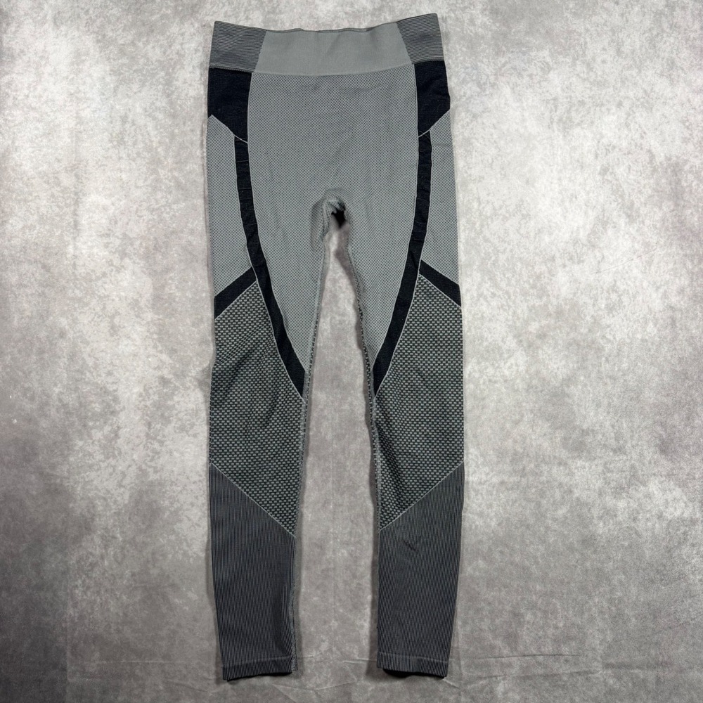 Abercrombie & Fitch Womens M Grey Black Seamless Colorblock Leggings Activewear